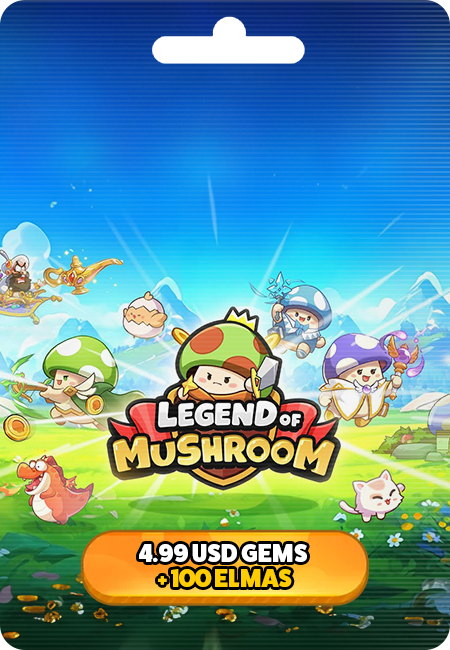 Legend of Mushroom 4.99 USD Gems + 100 Elmas